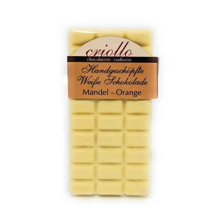 Criollo weiße Schokolade Mandel-Orange