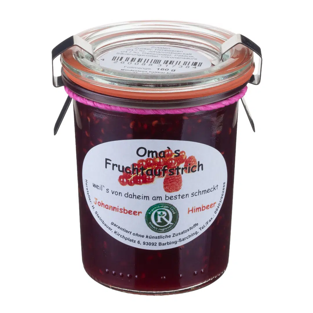 Omas Fruchtaufstrich Johannisbeere Erdbeere