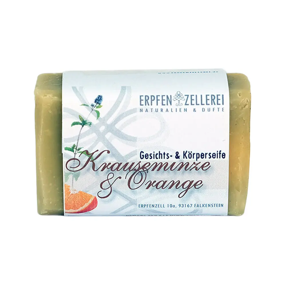 Körperseife Krausminze & Orange von Erpfen-Zellerei Gesichts- und Körperseife Krauseminze und Orange von Erpfen Zellerei