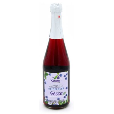 Roter Heidelbeersecco in Glasflasche