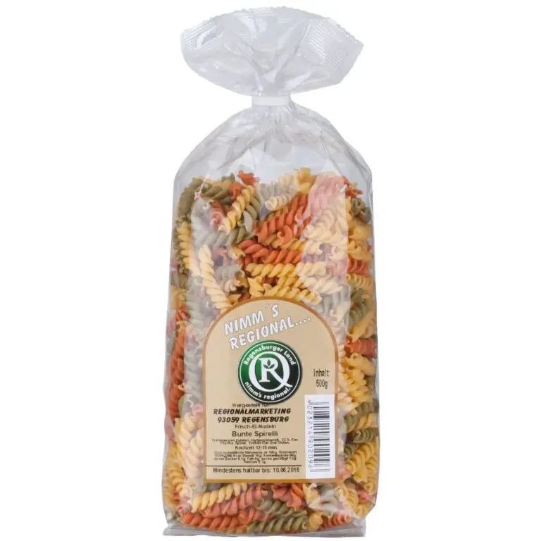 Bunte Spirelli im Beutel