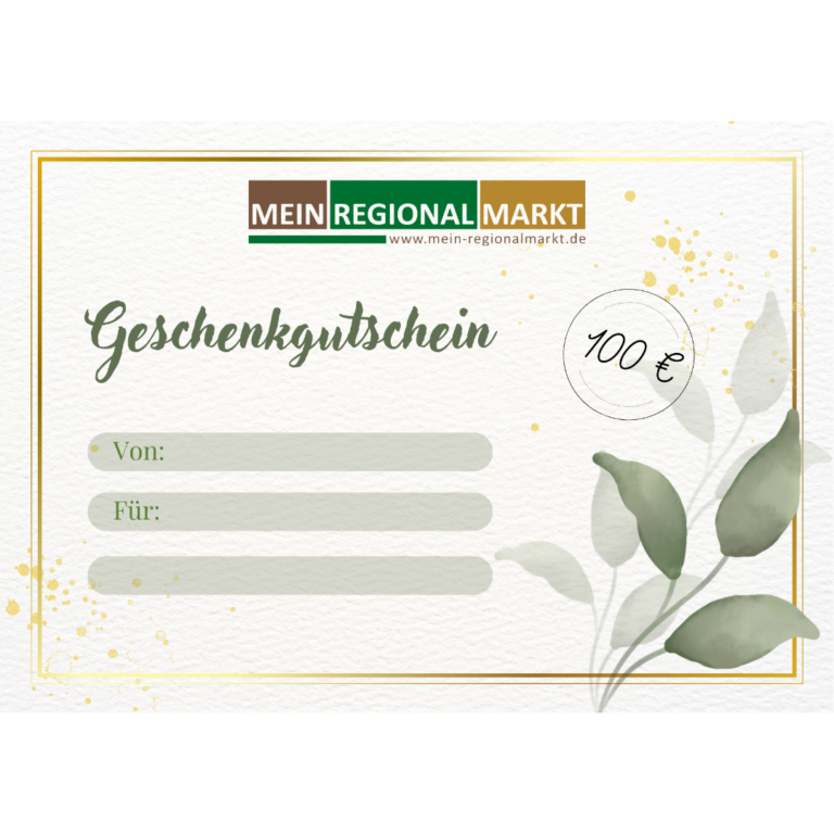 Geschenkgutschein Mein Regionalmarkt 100 Euro