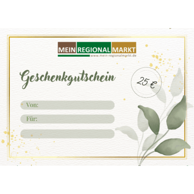 Geschenkgutschein Mein Regionalmarkt 25 Euro
