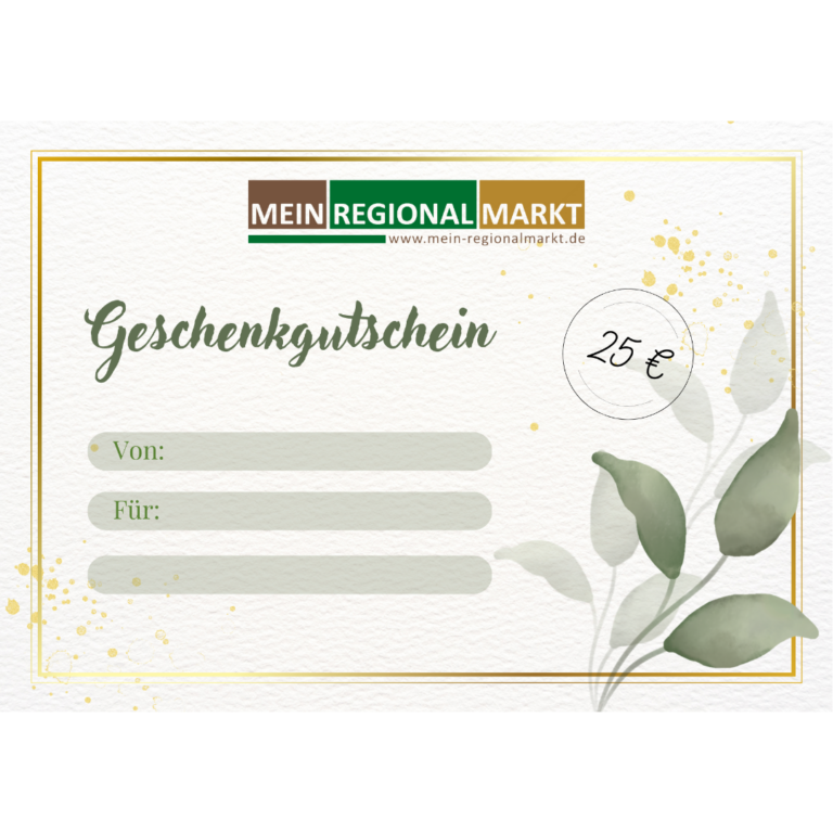 Geschenkgutschein Mein Regionalmarkt 25 Euro