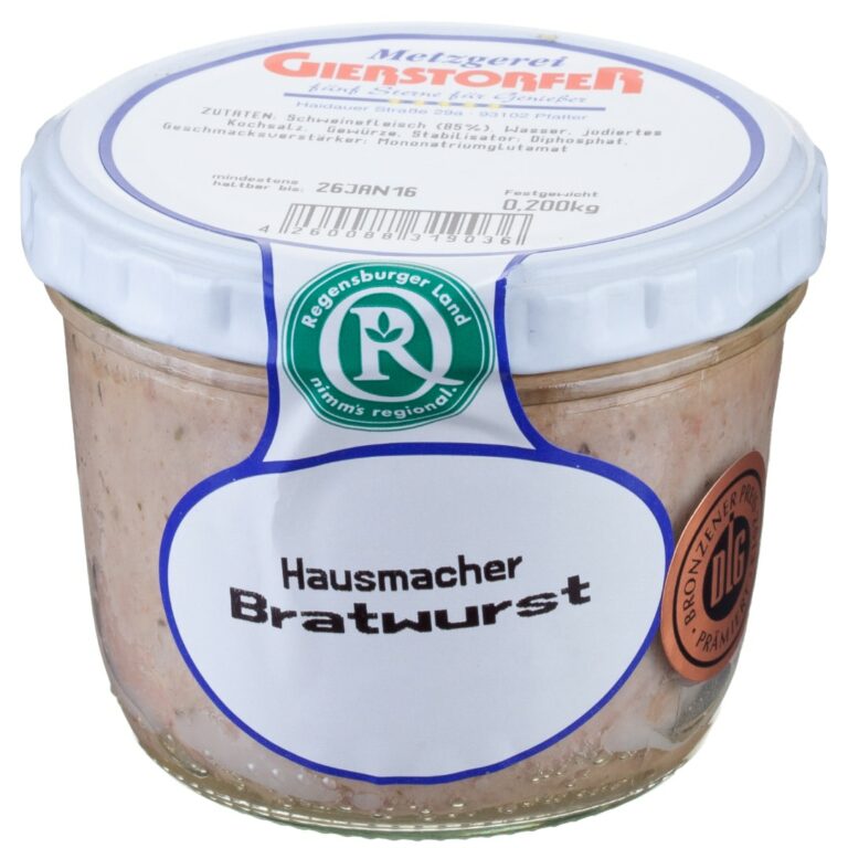 Hausgemachte Bratwurst im Glas