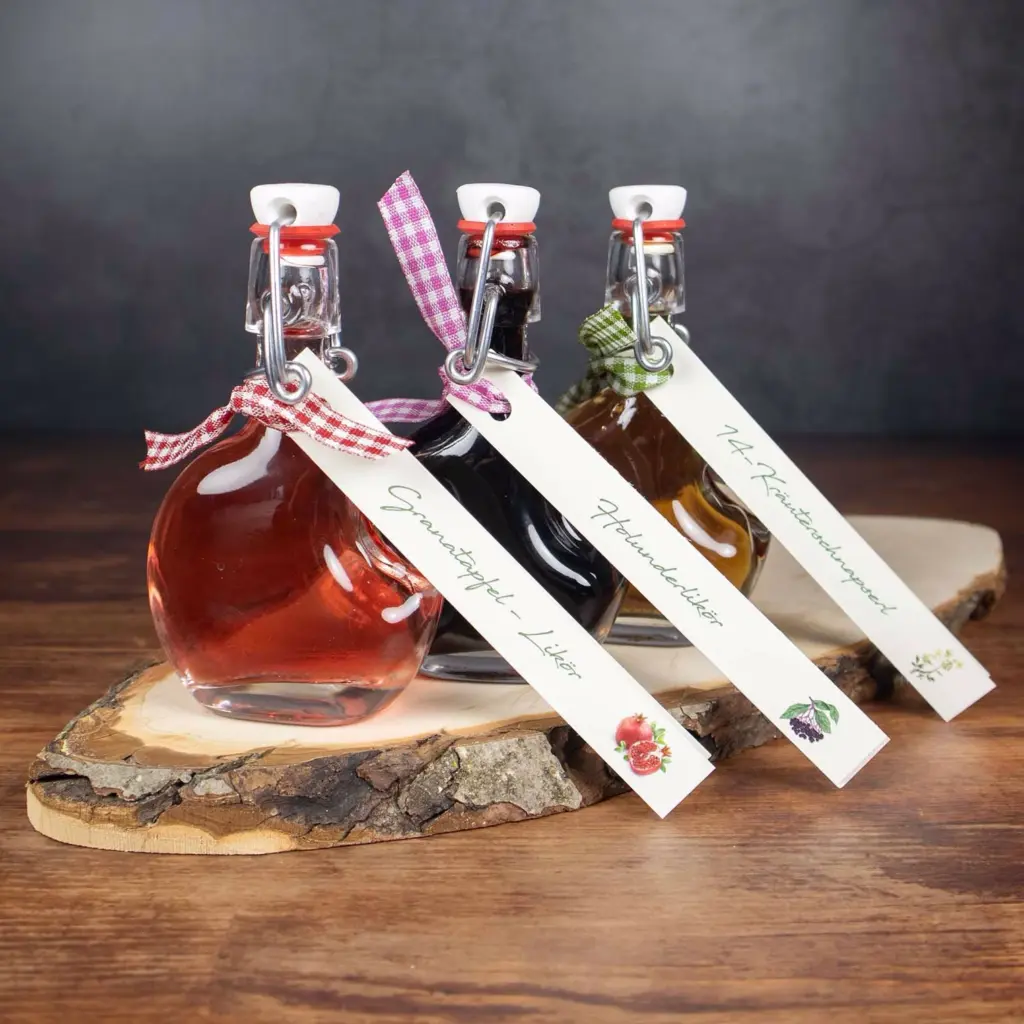 Liköre in Minibügelflasche, Kräuterwerkstatt, Geschenkset