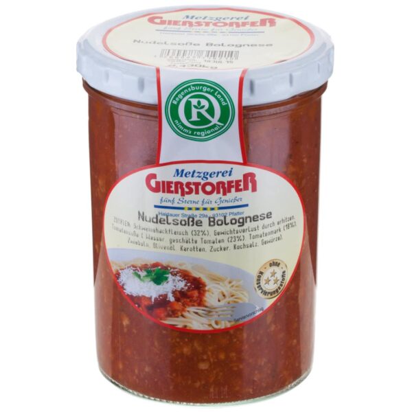 Nudelsosse Bolognese im Glas