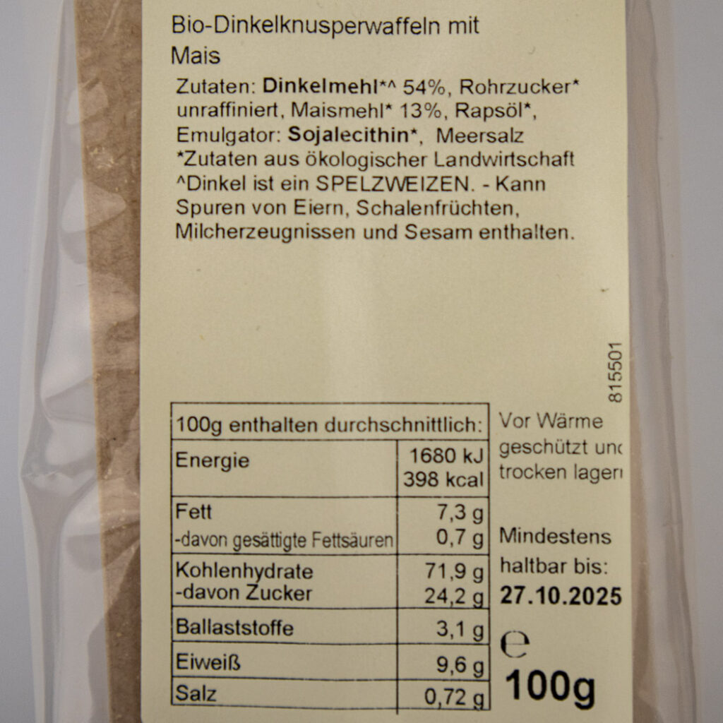 Bio Dinkelwaffeln