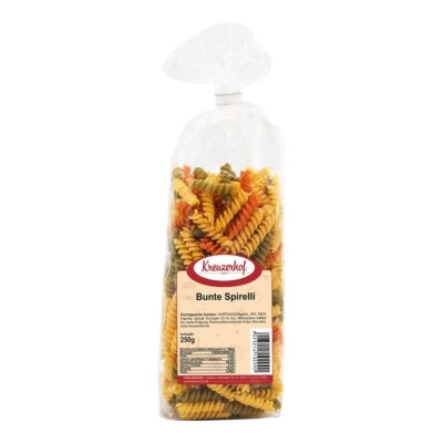 Bunte Spirelli im Beutel