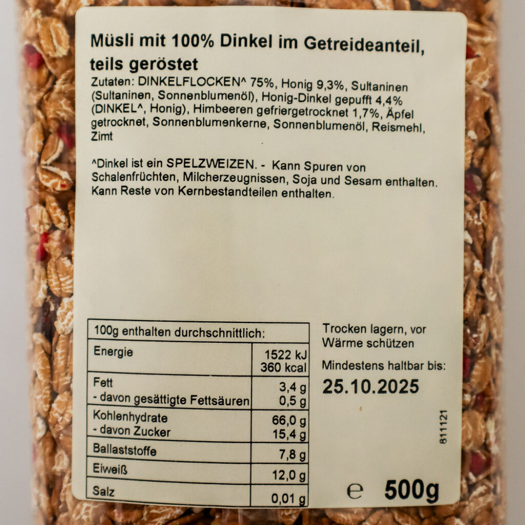 Dinkel Knusper Müsli