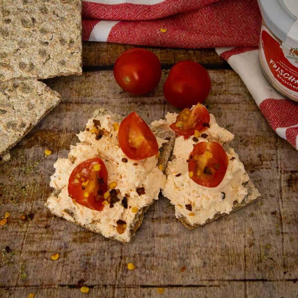 Frischkäse Bruschetta – Frischer Genuss aus unserer Hofkäserei