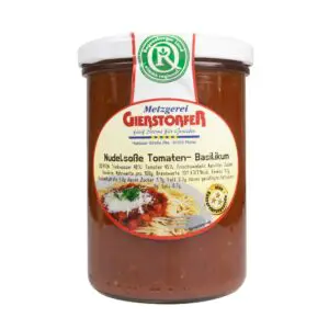 Nudelsoße Tomate-Basilikum von Metzgerei Gierstorfer, Regionaltheke Regensburg