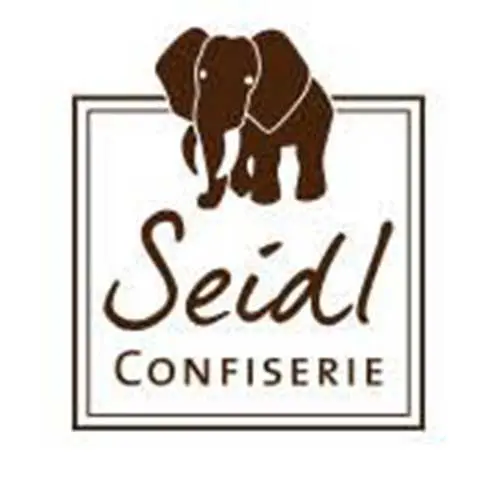 Logo der Seidl Confiserie mit einem braunen Elefanten und dem Schriftzug 'Seidl Confiserie'.