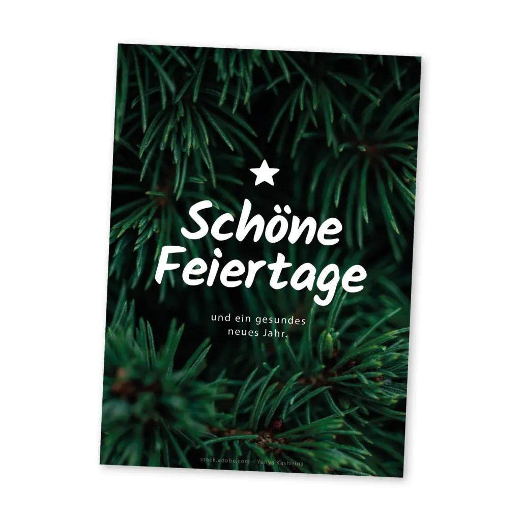 Grusskarte Schöne Feiertage