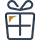 Ein Icon, das ein Gutschein-Symbol darstellt, mit einer goldenen Ecke und einem blauen Hintergrund.