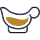 Ein einfaches Icon, das eine Schüssel mit einer braunen Soße darstellt.