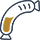 Ein grafisches Wurst-Icon in einem schlichten Design.