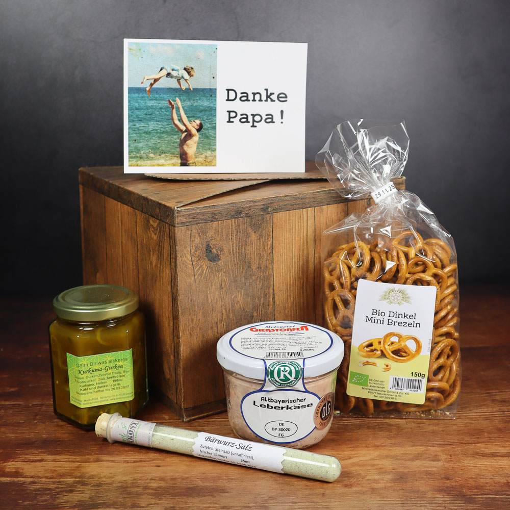 Bayerische Brotzeit, Vatertagsgeschenk, Leberkäse